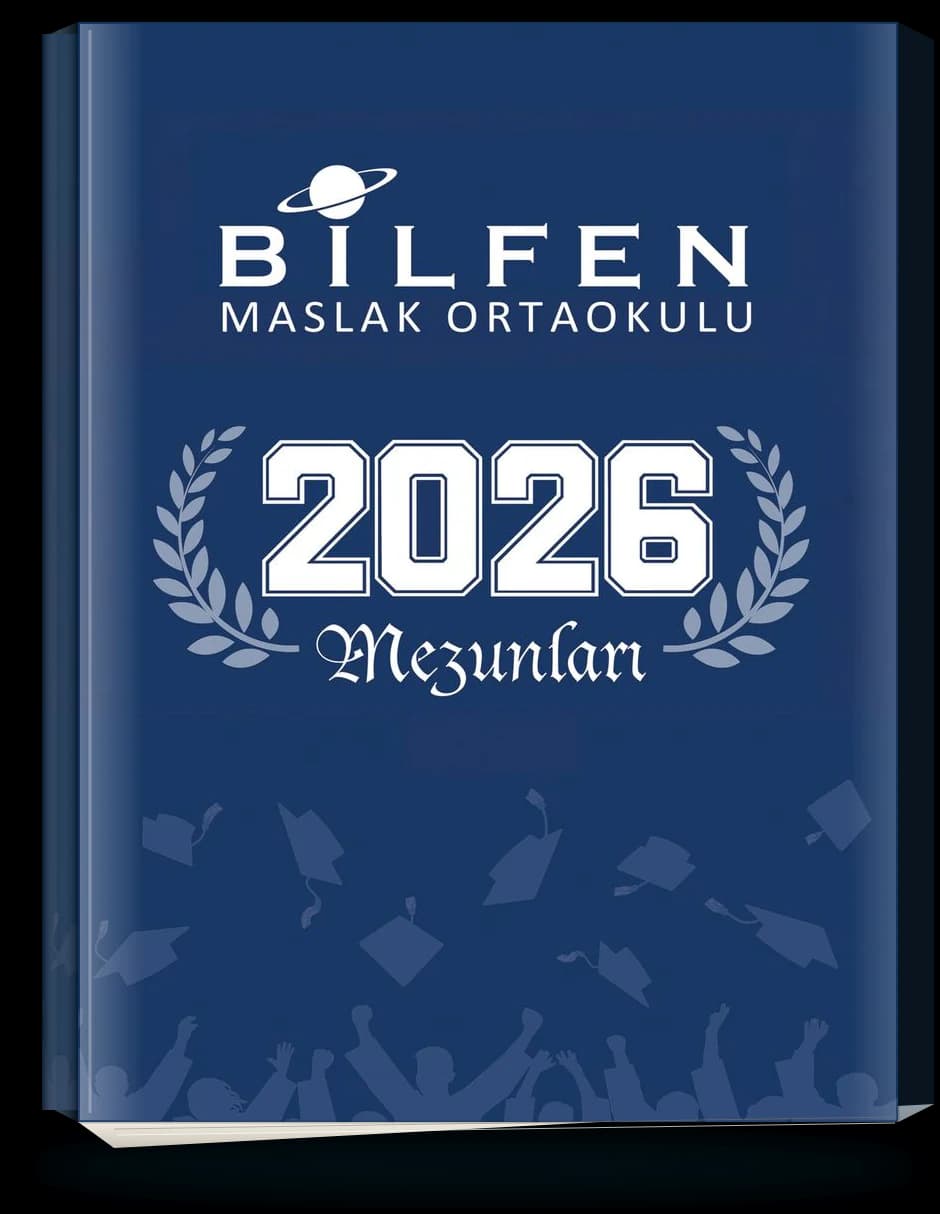 Bilfen Maslak Ortaokulu 2026 mezuniyet kapağının yıllık sunumu